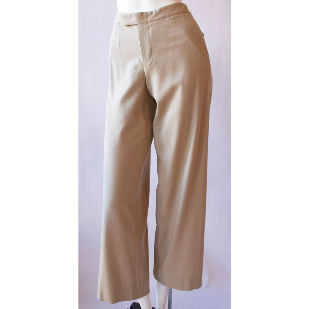 Vintage Gucci Wool Tan Wide Leg Culotte Trousers